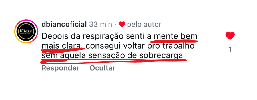Depoimento de quem praticou a respiração